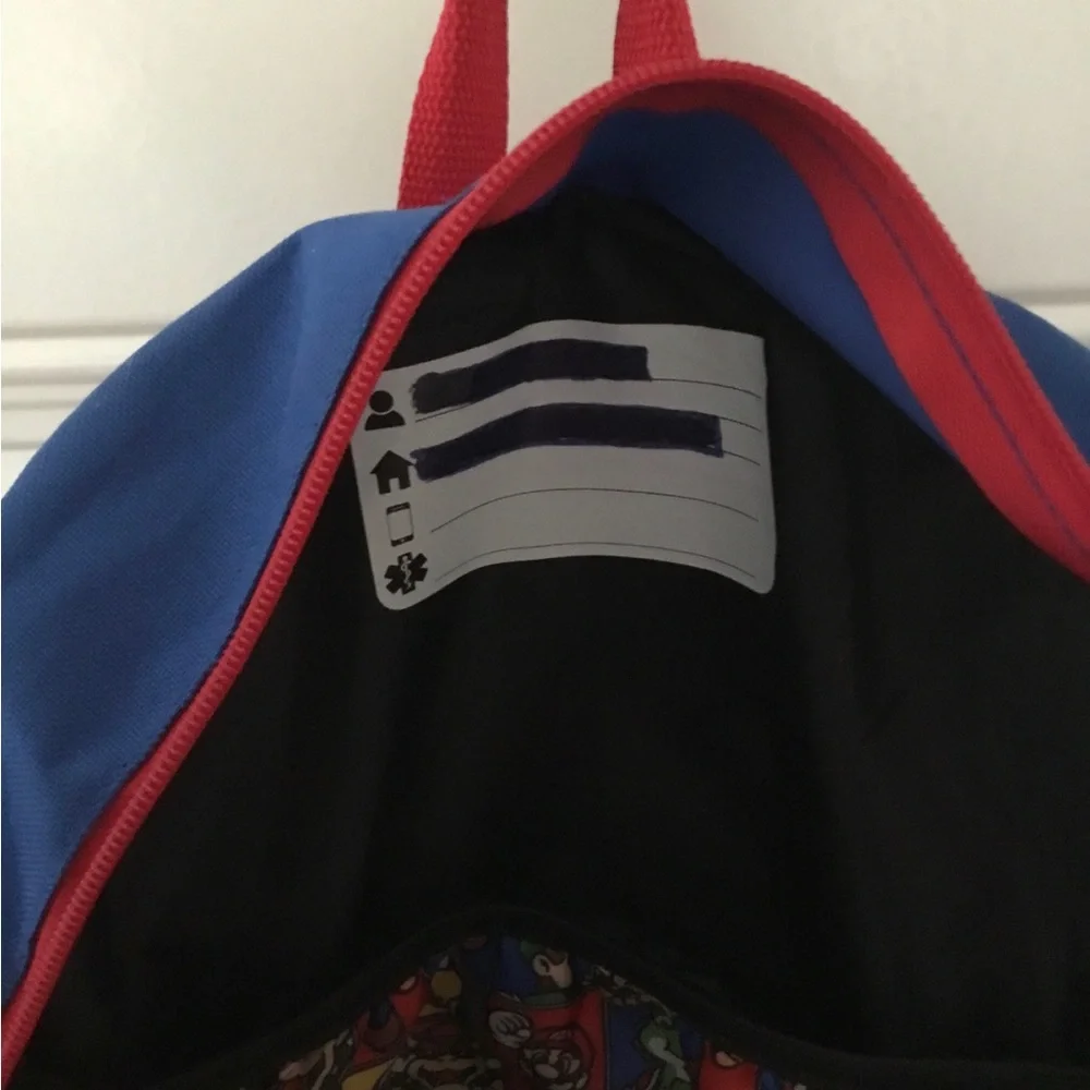 Super Mario Kids Backpack - Red Blue Multicolor